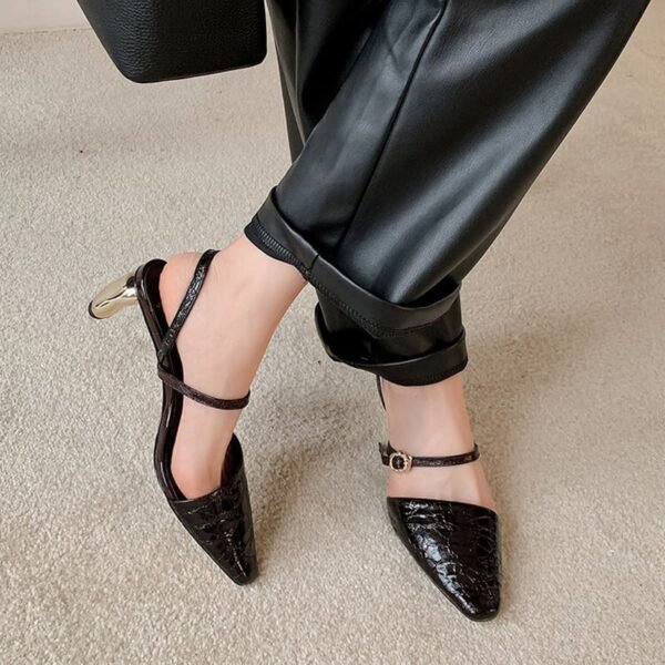 CHIKO Coraline Pointy Toe Kitten Heels Slingback Shoes - Image 2
