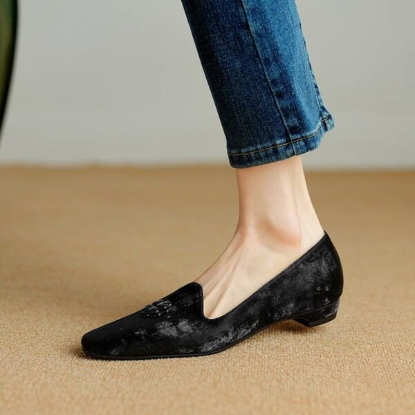 CHIKO Kenna Square Toe Block Heels Loafers Shoes - Image 2