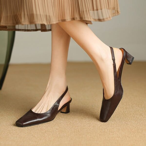 CHIKO Jazmin Square Toe Block Heels Slingback Shoes
