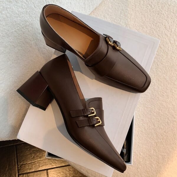 CHIKO Sariyah Square Toe Block Heels Loafers Shoes - Image 2