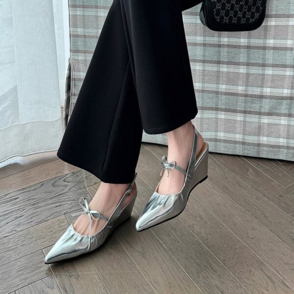 CHIKO Flora Pointy Toe Wedge Slingback Shoes - Image 2
