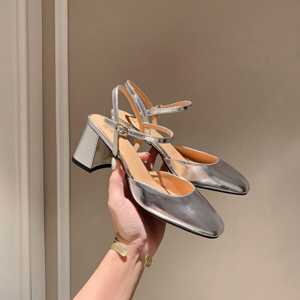 CHIKO Malaya Square Toe Block Heels Slingback Shoes - Image 2