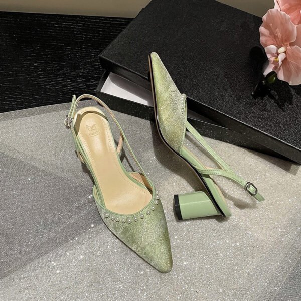 CHIKO Zaylee Pointy Toe Block Heels Slingback Shoes - Image 2
