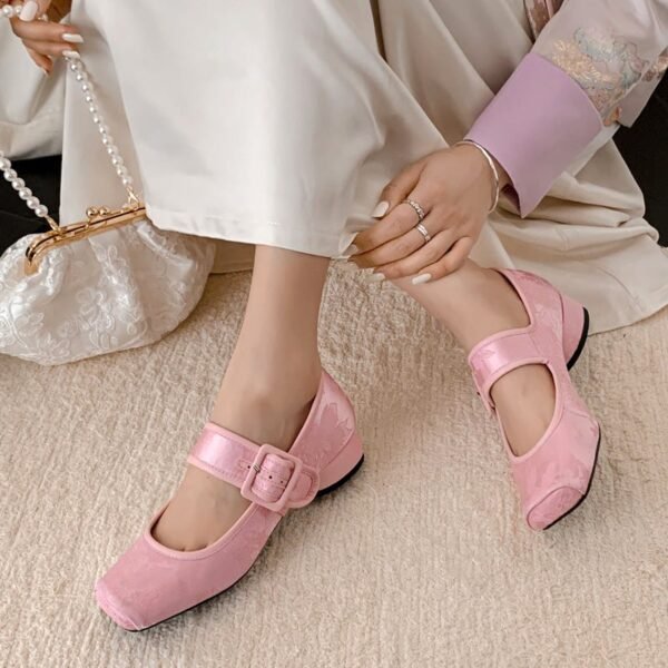 CHIKO Julie Square Toe Block Heels Mary Jane Shoes