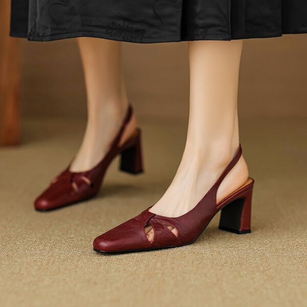 CHIKO Angie Square Toe Block Heels Slingback Shoes - Image 2