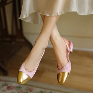 CHIKO Siena Round Toe Block Heels Slingback Shoes