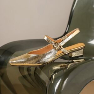 CHIKO Macy Square Toe Block Heels Slingback Shoes