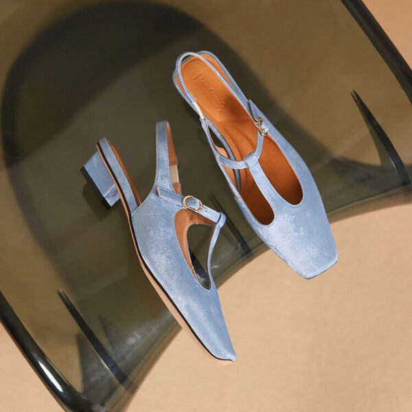CHIKO Arleth Square Toe Block Heels T-Strap Shoes - Image 2