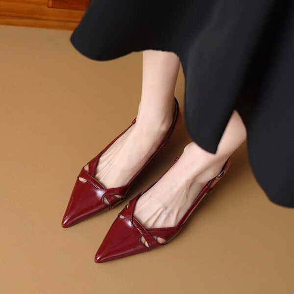 CHIKO Nola Pointy Toe Kitten Heels Slingback Shoes - Image 2