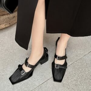 CHIKO Azariah Square Toe Block Heels Mary Jane Shoes