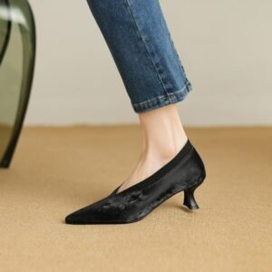 CHIKO Florence Pointy Toe Kitten Heels Pumps Shoes