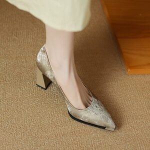 CHIKO Leyla Pointy Toe Block Heels Pumps Shoes