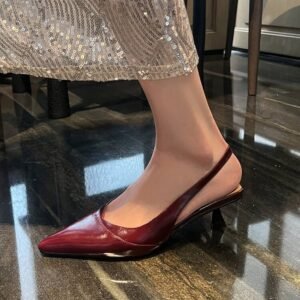 CHIKO Alianna Pointy Toe Kitten Heels Slingback Shoes