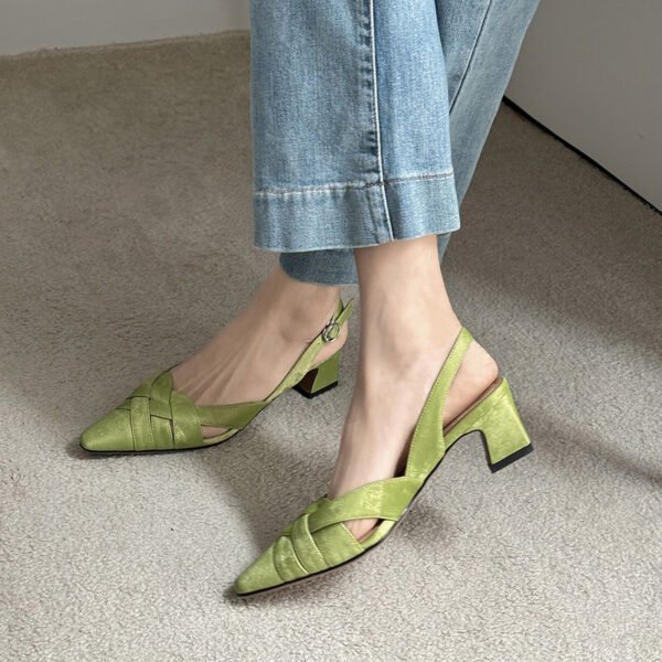 CHIKO Nathalia Pointy Toe Block Heels Slingback Shoes - Image 2