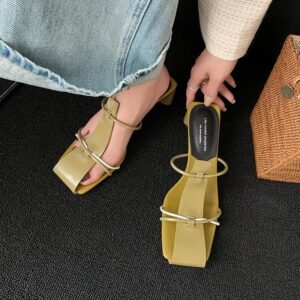CHIKO Paloma Square Toe Chunky Heels Slides Sandals