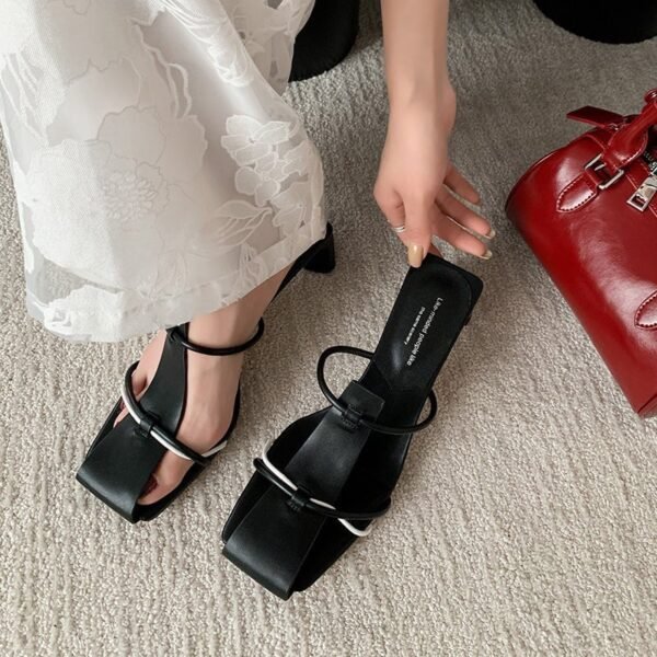 CHIKO Paloma Square Toe Chunky Heels Slides Sandals - Image 2