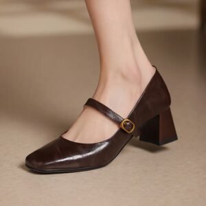 CHIKO Egypt Square Toe Block Heels Mary Jane Shoes