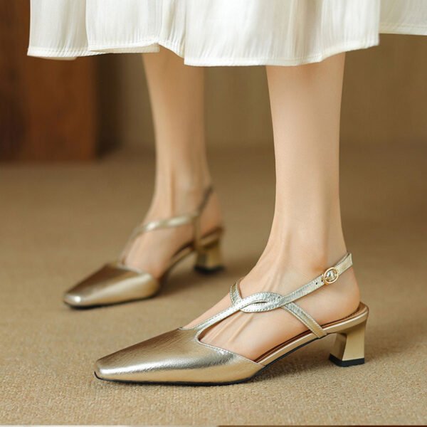 CHIKO Sarahi Square Toe Block Heels Slingback Shoes - Image 2