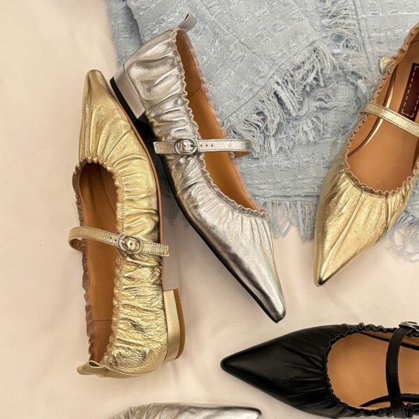 CHIKO Inaya Pointy Toe Block Heels Mary Jane Flats