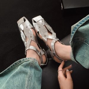 CHIKO Lakelynn Square Toe Block Heels Flats Sandals