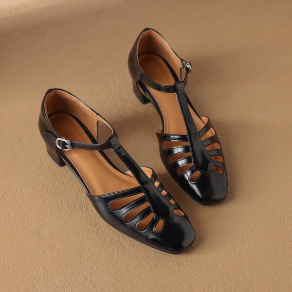 CHIKO Avah Square Toe Block Heels T-Strap Shoes - Image 2