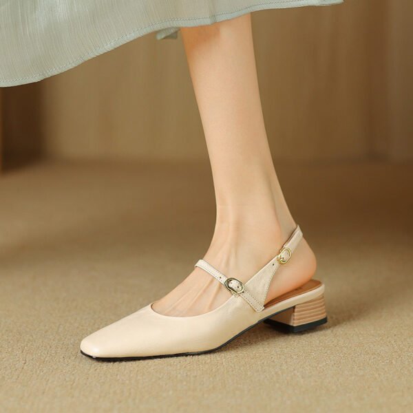 CHIKO Clover Square Toe Block Heels Slingback Shoes - Image 2
