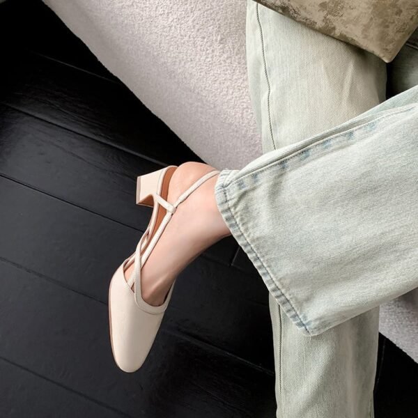 CHIKO Aila Square Toe Block Heels Slingback Shoes