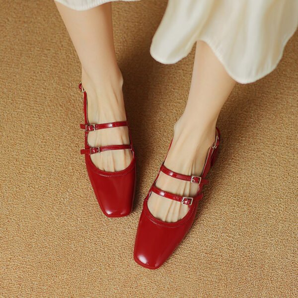 CHIKO Jessie Square Toe Block Heels Slingback Shoes - Image 2
