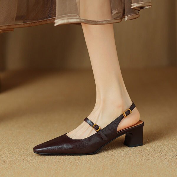 CHIKO Paula Pointy Toe Block Heels Slingback Shoes - Image 2