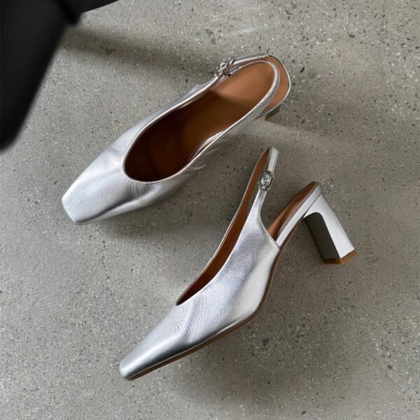CHIKO Chana Square Toe Chunky Heels Slingback Shoes - Image 2