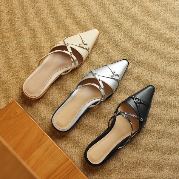 CHIKO Louisa Pointy Toe Block Heels Clogs/Mules Shoes - Image 2