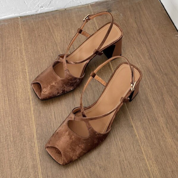 CHIKO Jianna Peep Toe Chunky Heels Slingback Shoes - Image 2