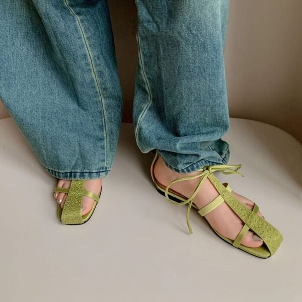 CHIKO Kela Square Toe Block Heels Flats Sandals