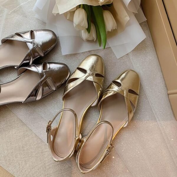 CHIKO Artemis Round Toe Block Heels Pumps Shoes