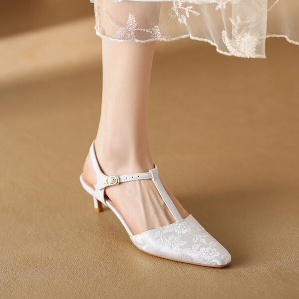 CHIKO Araceli Pointy Toe Kitten Heels T-Strap Shoes - Image 2