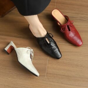 CHIKO Averi Square Toe Chunky Heels Clogs/Mules Shoes