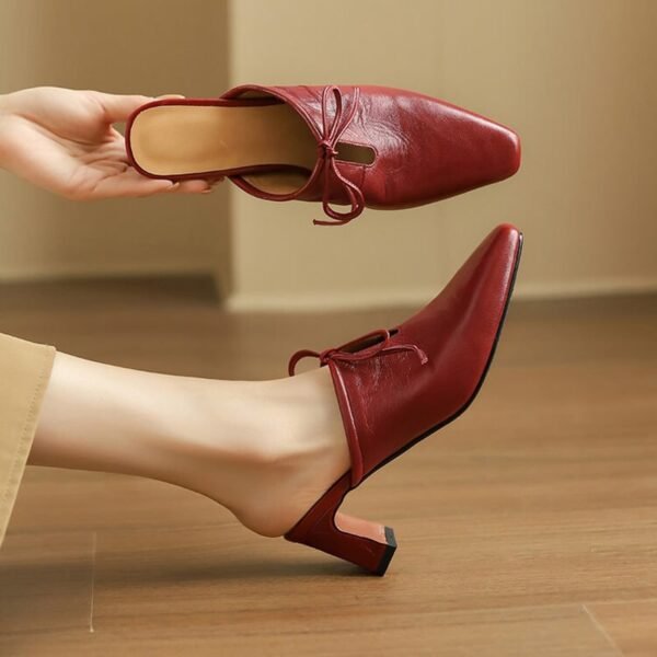 CHIKO Averi Square Toe Chunky Heels Clogs/Mules Shoes - Image 2