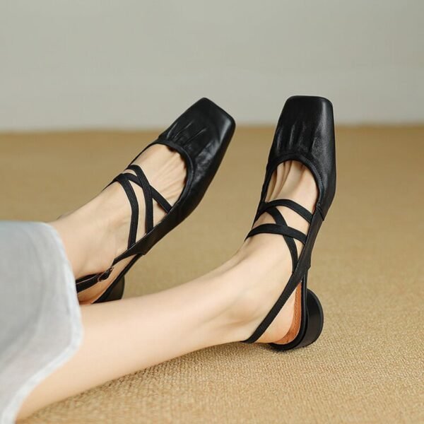 CHIKO Carla Square Toe Block Heels Slingback Shoes