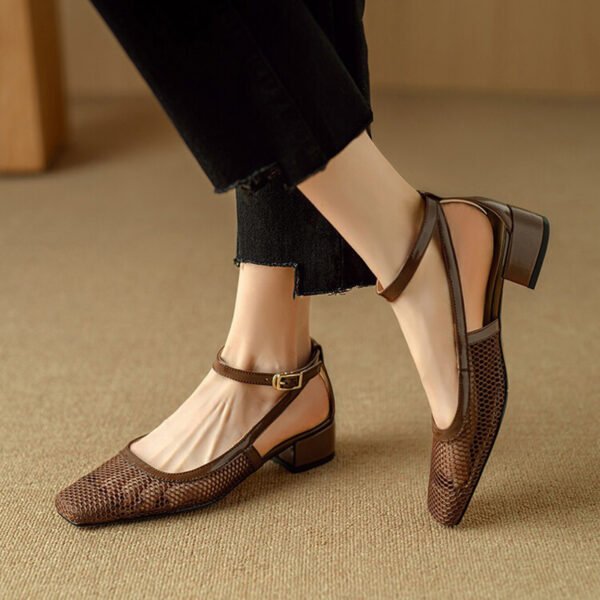 CHIKO Sapphire Square Toe Block Heels Pumps Shoes - Image 2