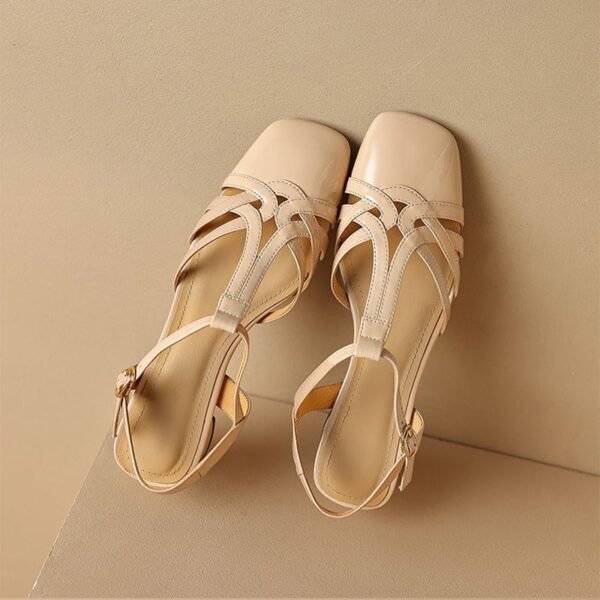 CHIKO Teresa Square Toe Block Heels T-Strap Shoes