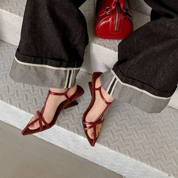 CHIKO Amelie Square Toe Wedge T-Strap Shoes - Image 2