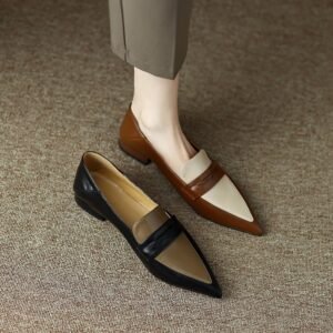 CHIKO Elia Pointy Toe Block Heels Loafers Shoes