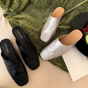 CHIKO Nori Square Toe Block Heels Clogs/Mules Shoes