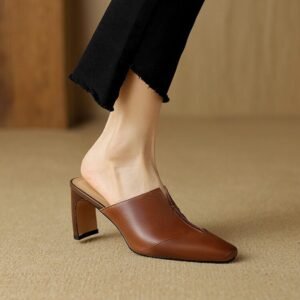 CHIKO Jamillah Pointy Toe Chunky Heels Clogs/Mules Shoes