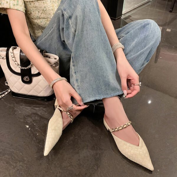 CHIKO Janaye Pointy Toe Block Heels Clogs/Mules Shoes - Image 2