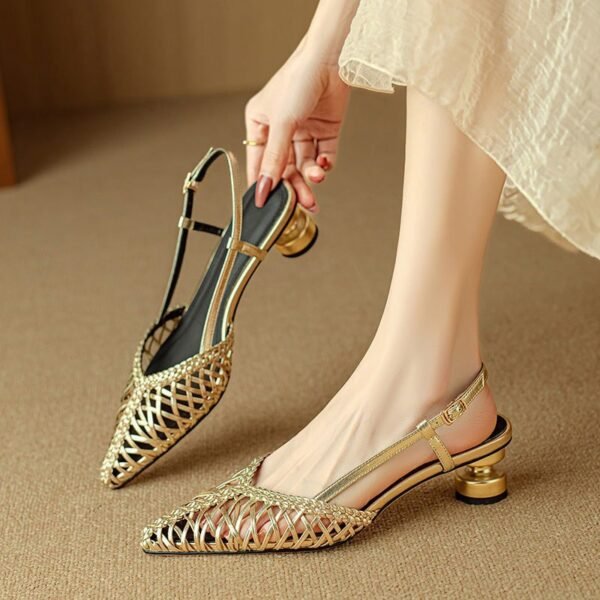 CHIKO Jawhar Pointy Toe Kitten Heels Slingback Shoes