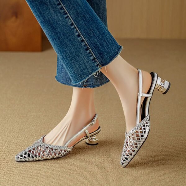 CHIKO Jawhar Pointy Toe Kitten Heels Slingback Shoes - Image 2
