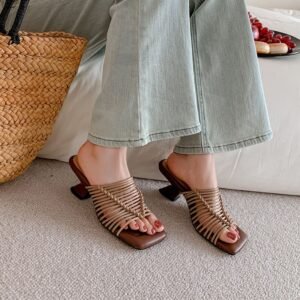 CHIKO Ainhoa Open Toe Kitten Heels Slides Sandals