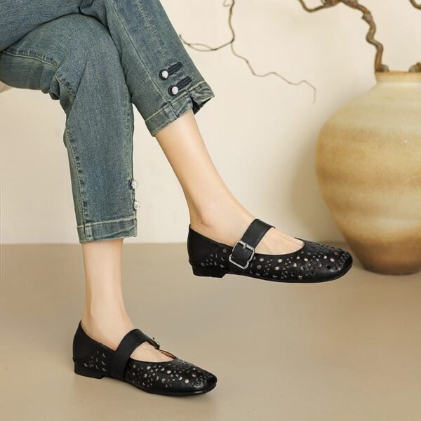 CHIKO Kalie Round Toe Block Heels Mary Jane Flats