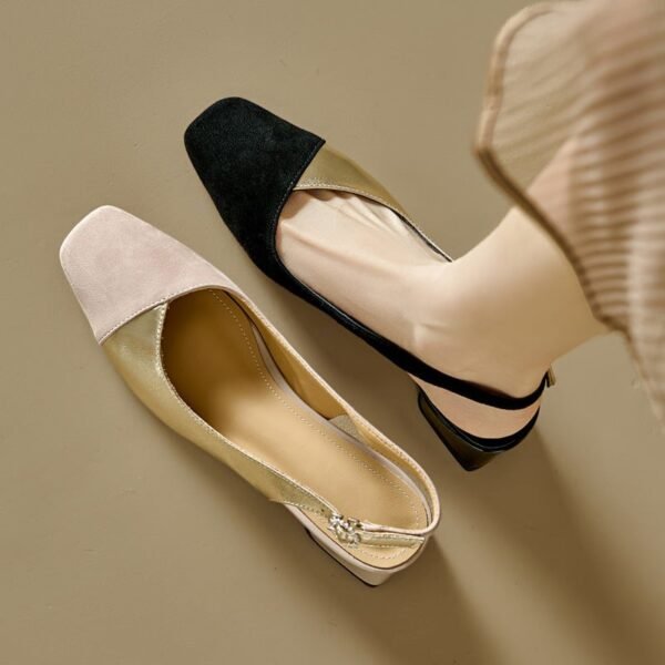 CHIKO Kalla Square Toe Block Heels Slingback Shoes